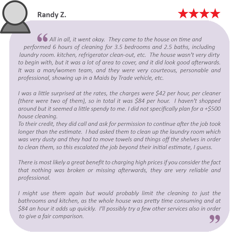 House Cleaning Reviews Testimonials Maids by Trade